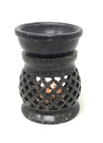 Black Soap Stone Aroma Lamp 3"