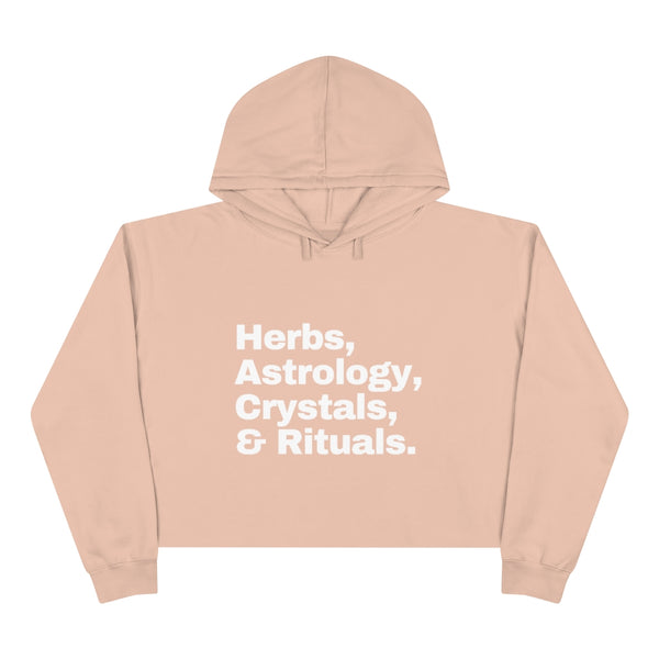 Herbs, Astrology, Crystals & Ritual Crop Hoodie