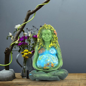 Millennial Mother Earth Goddess Statue for Altar | Meaningful Mother Earth Art Statue Resin Figurine Decoration For Home Garden