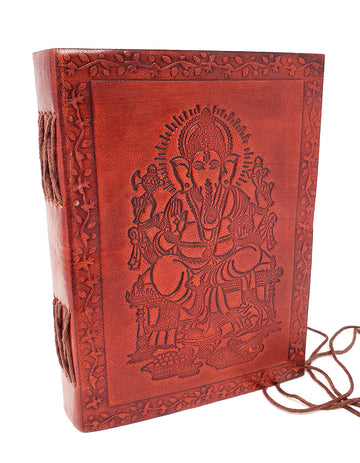 Ganesha Leather Journal 5x7" with Cord Closure