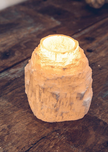 4" Selenite Towers Candle Holder