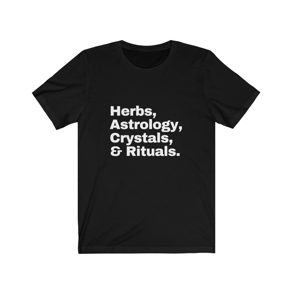 Herbs, Astrology, Crystals & Rituals Short Sleeve Tee