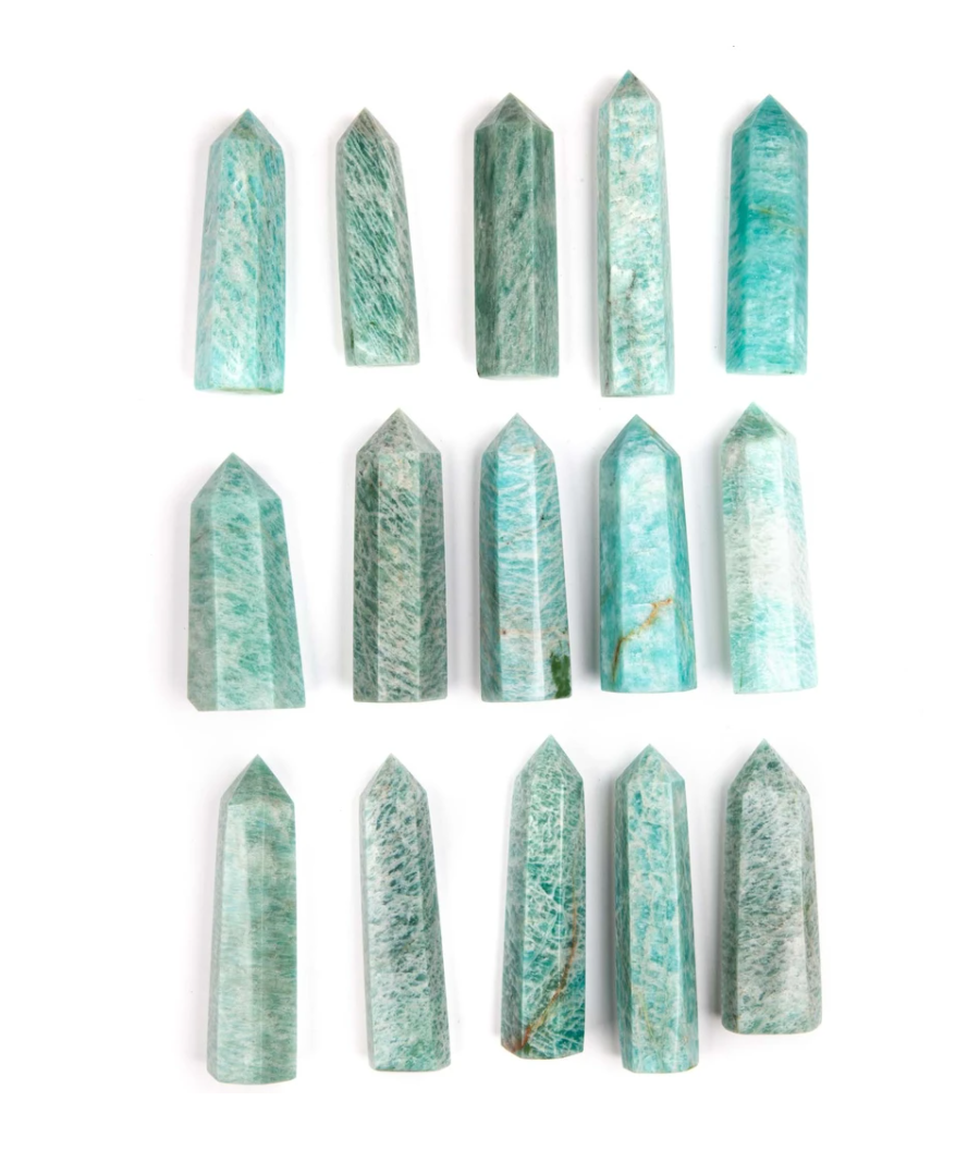 3.5" Amazonite Pointed Tower | Balances Female & Male Energy