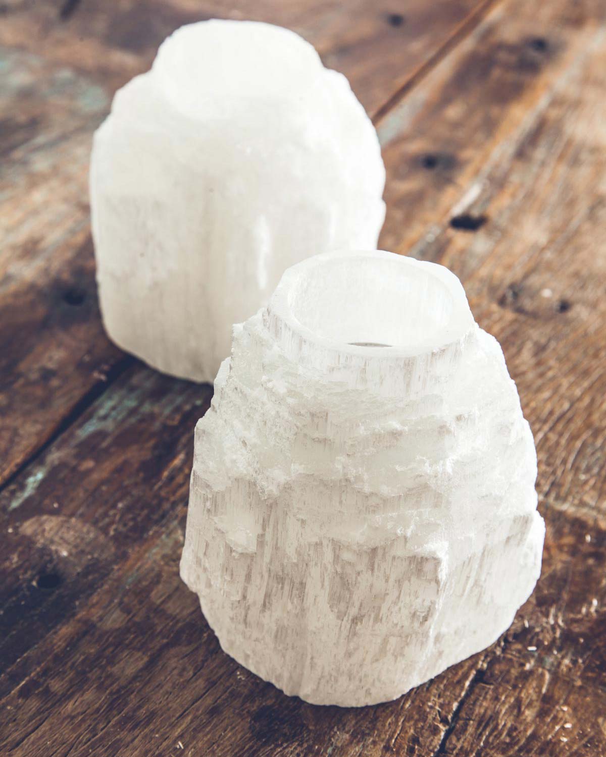 4" Selenite Towers Candle Holder