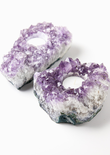 Amethyst Cluster Candle Holder