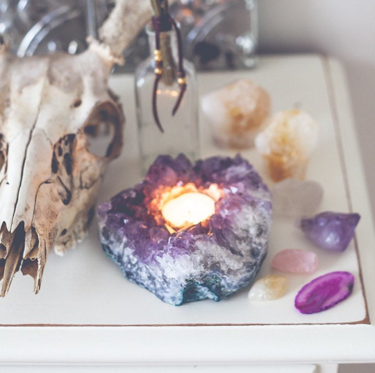 Amethyst Cluster Candle Holder